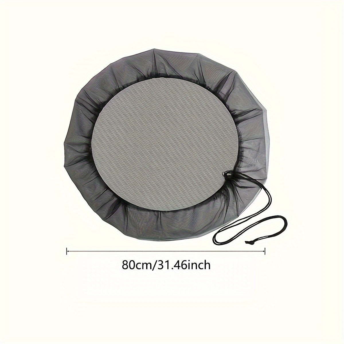 Мешковая крышка для дождевого бочка синяя, моющаяся, с вентиляционными отверстиями и шнурком