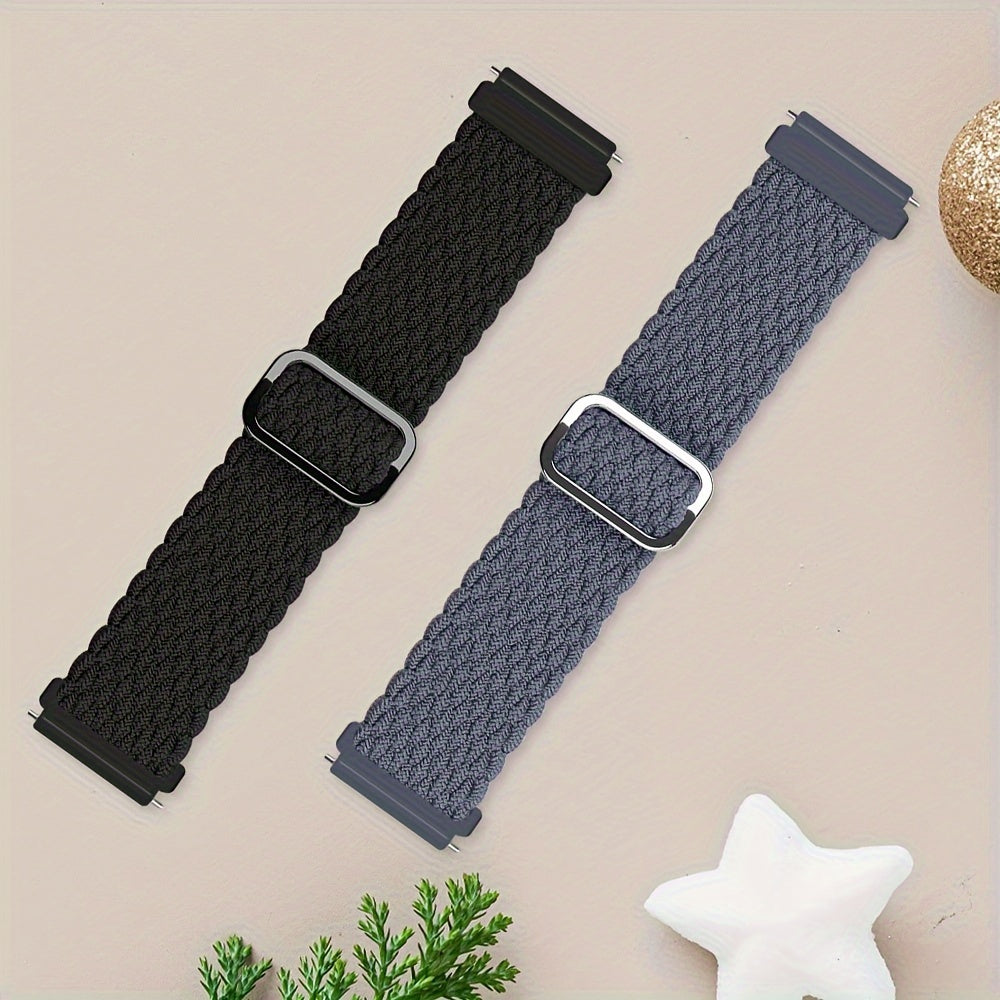 Correas de reloj de nylon trenzado compatibles con 20mm y 22mm para Galaxy Watch 4 y 5 Pro Pulseras elásticas y ajustables