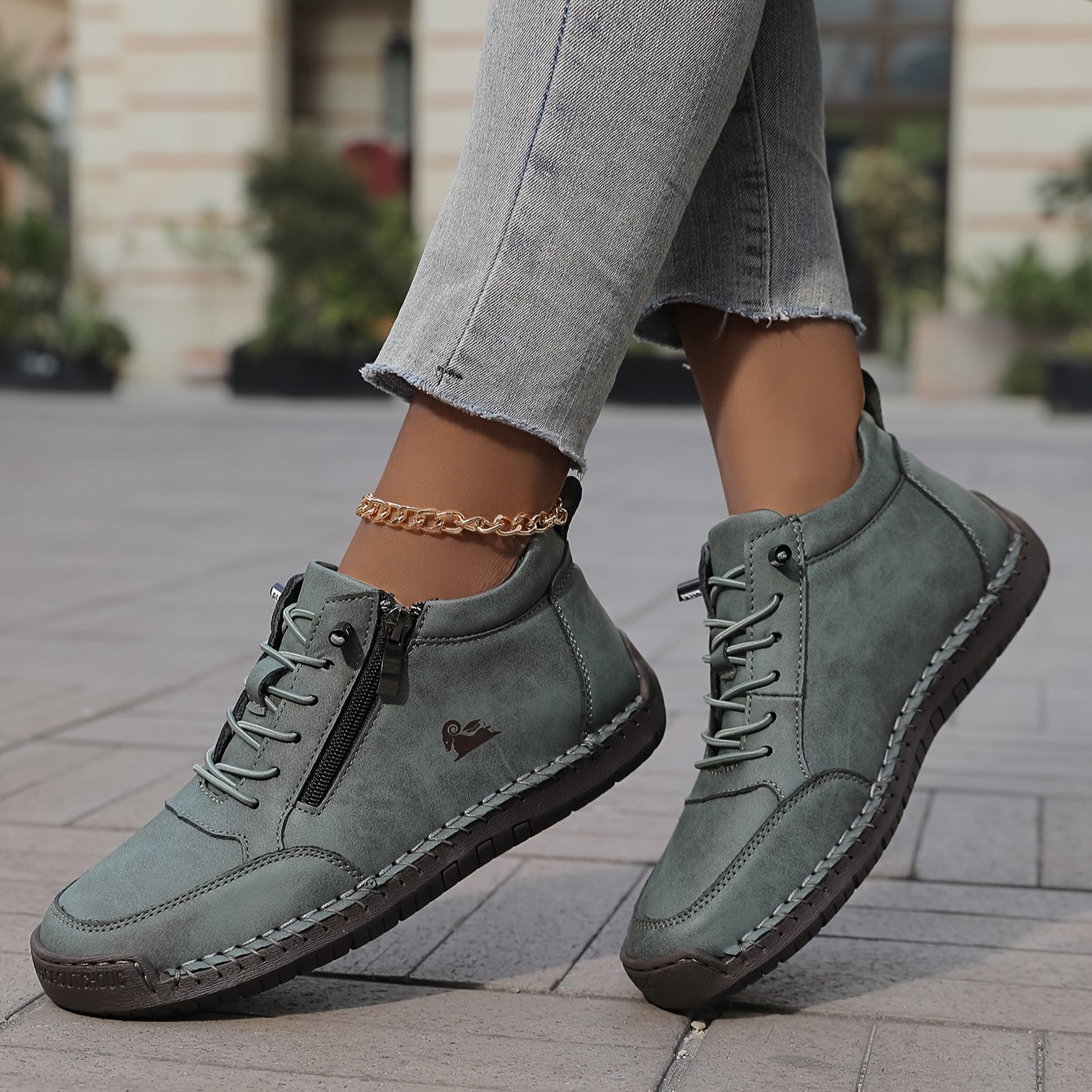 Women's Retro Zip-Up Sneaker Boots in 7 Colors Casual Comfortable