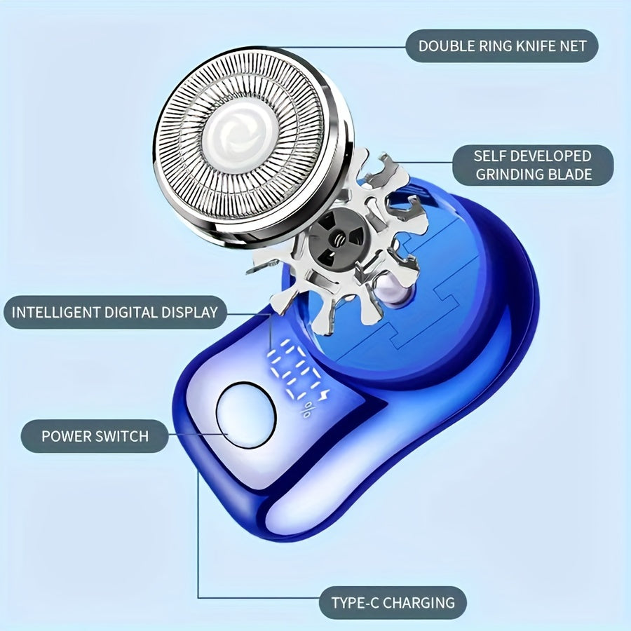 Электрическая бритва для мужчин USB-зарядка с LED-дисплеем Быстрая зарядка из нержавеющей стали Спиральный триммер для путешествий Подарок