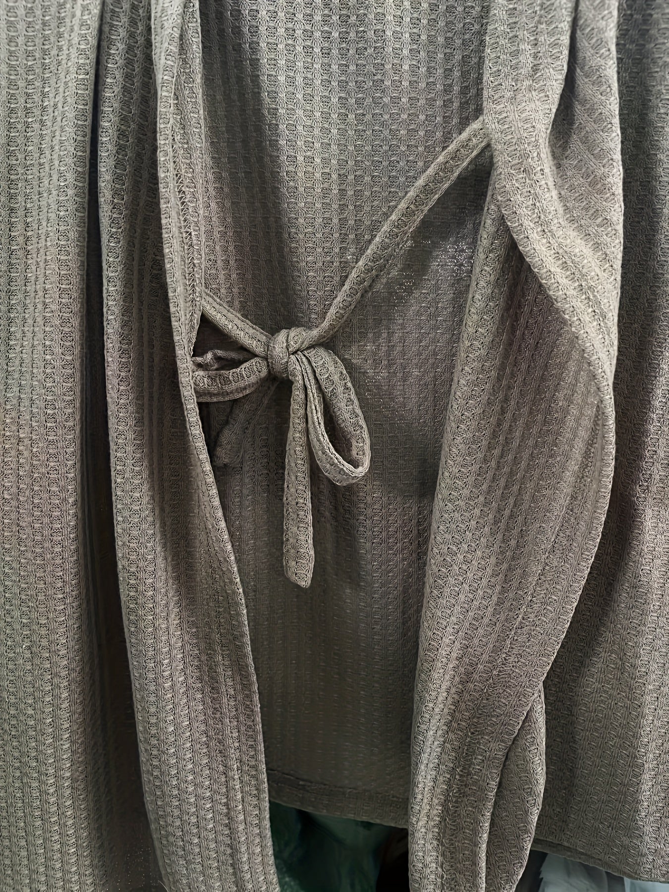 Women's Waffle Lounge Set with Robe, Crop Top, Shorts for Summer Home Wear