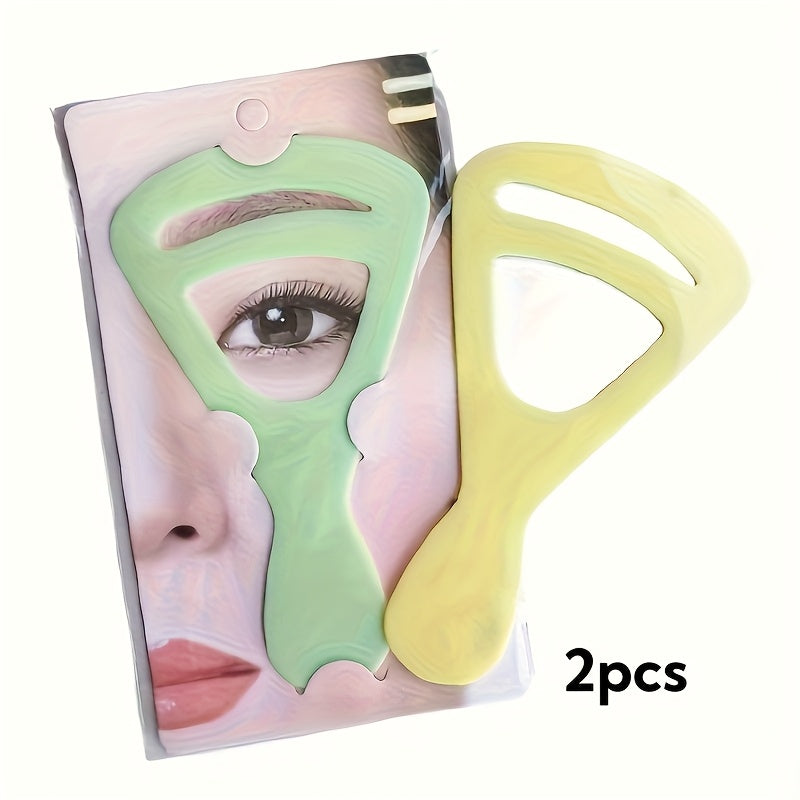 2 Pack Eyebrow Shaping Templates Reusable Plastic Eyebrow Drawing Guides