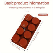 Silicone Mousse Cake Mold 6 8 12 Cavity Round Jelly Pudding Egg Tart Baking Tool