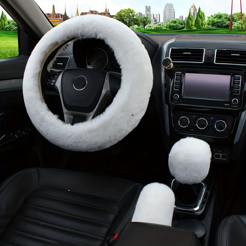 Ayollar uchun qishki jun mo'ynali rul boshqich qo'lqoplari va uzatish qutisi to'plami