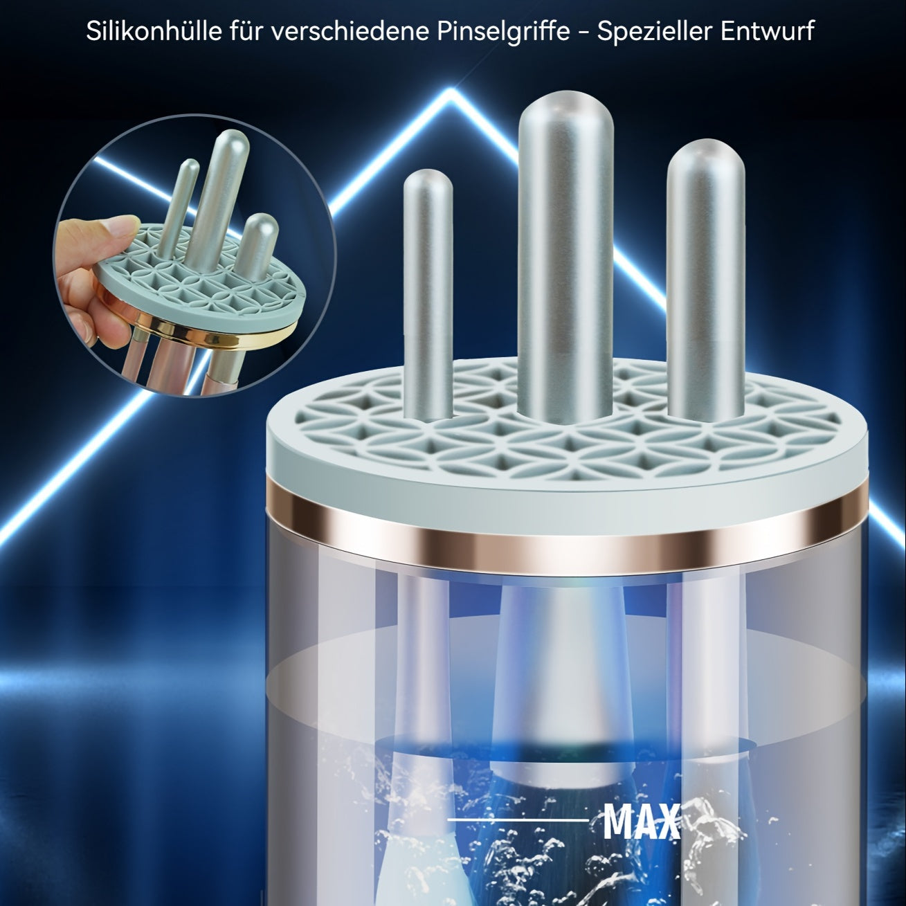 USB Powered Makeup Brush Cleaner Portable Deep Cleaning Machine for All Brush Types Travel Home Use