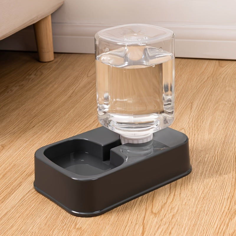 2-in-1 Pet Feeder and Water Dispenser for Cats and Dogs Durable Plastic No Batteries Needed
