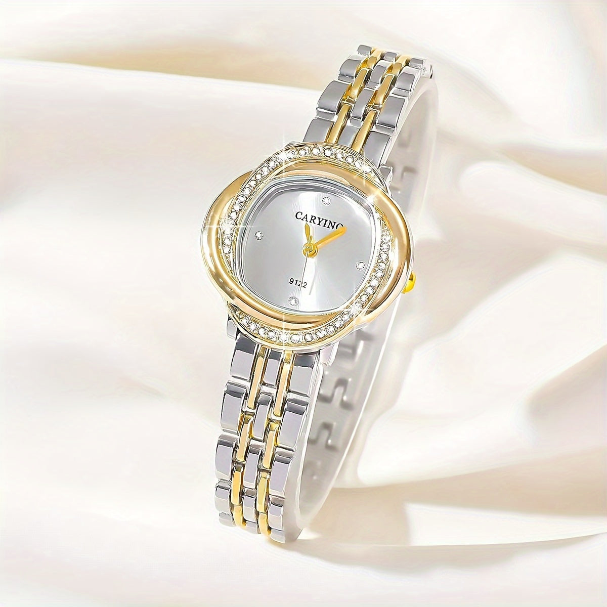 Women's Quartz Watch with Rhinestones Zinc Alloy Elegant for Parties and Dates