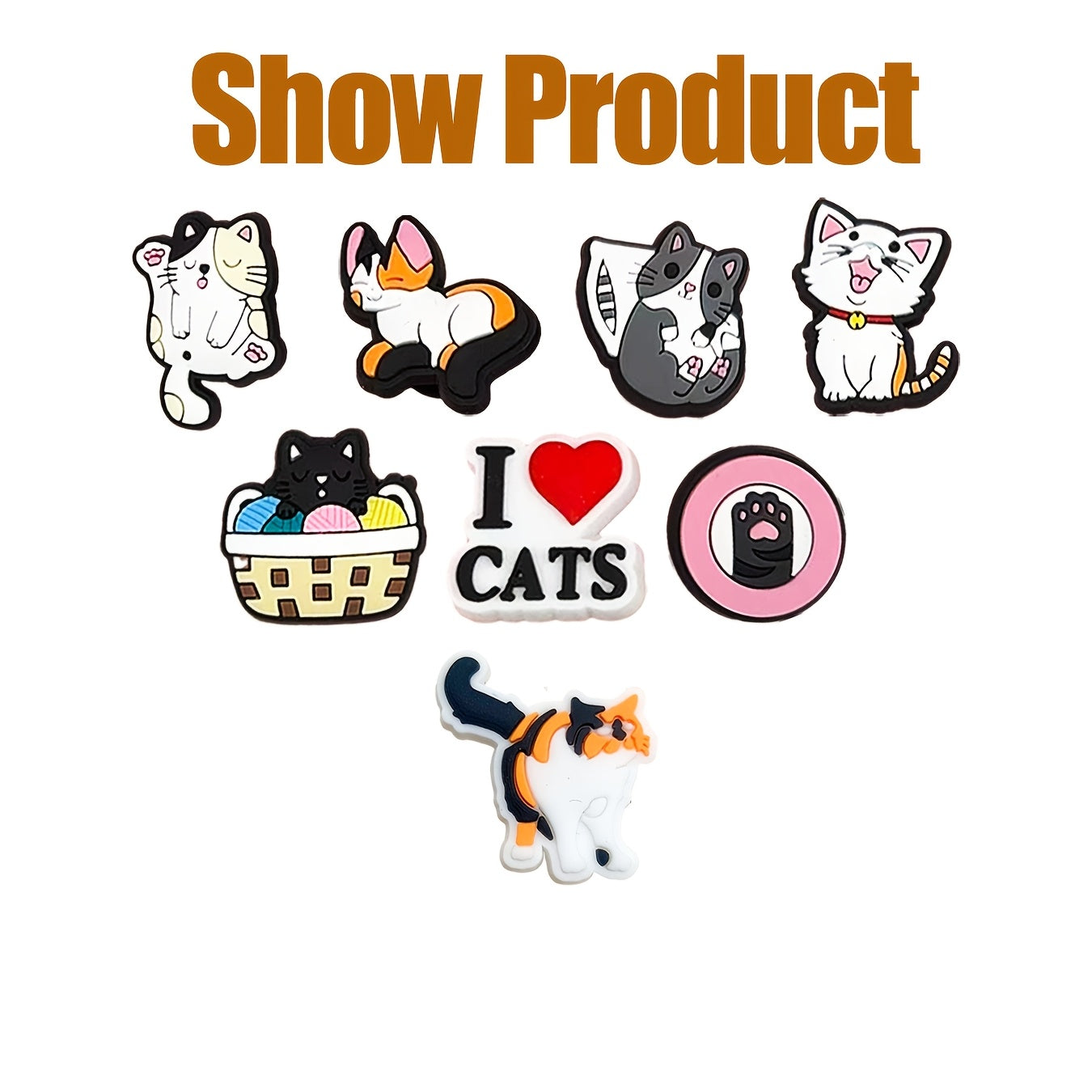 Unisex Ceramic Cat Figurines Set, Cute Decorative Cat Collection