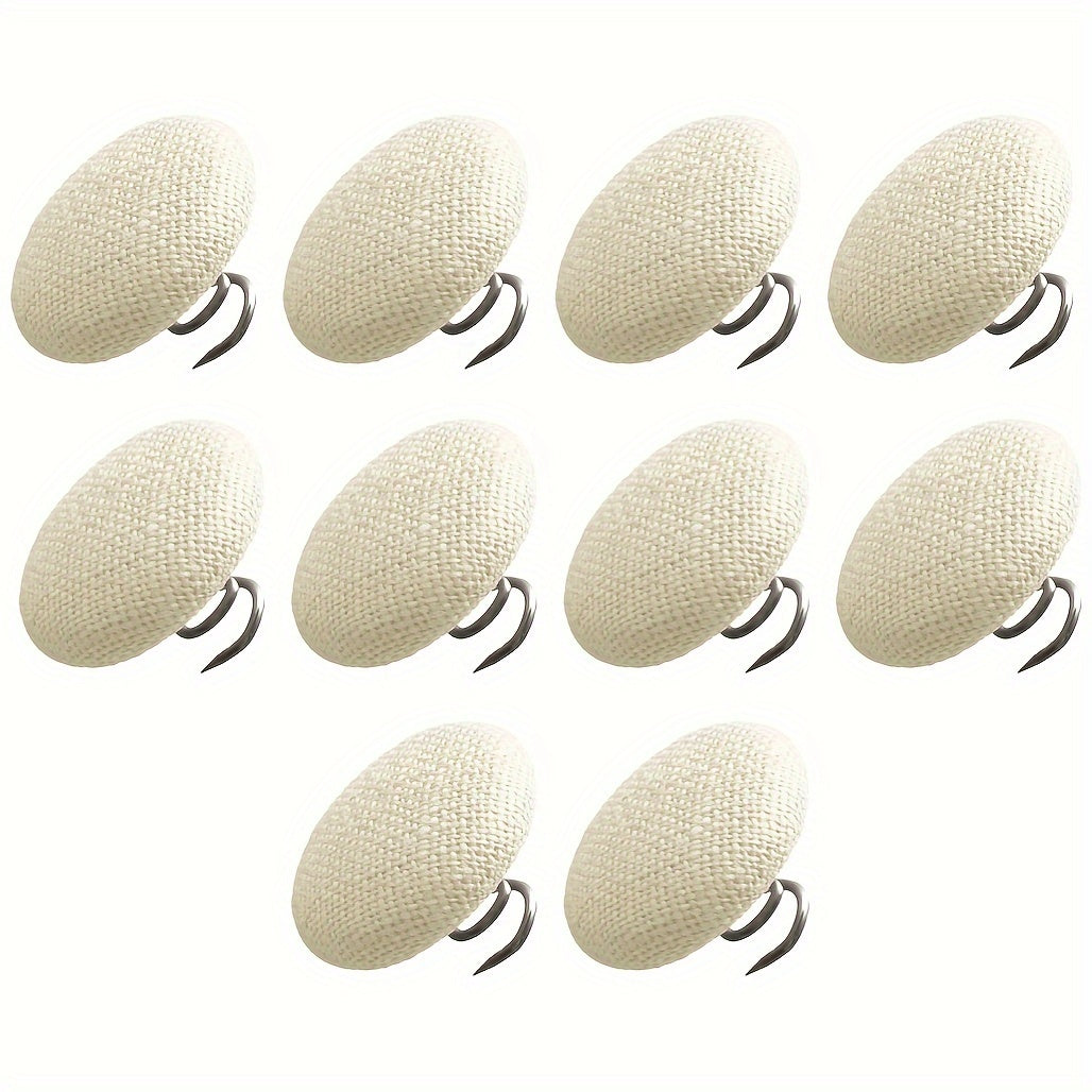 Pack of 20 Linen Covered Button Twist Pins for Upholstery and Home Decor