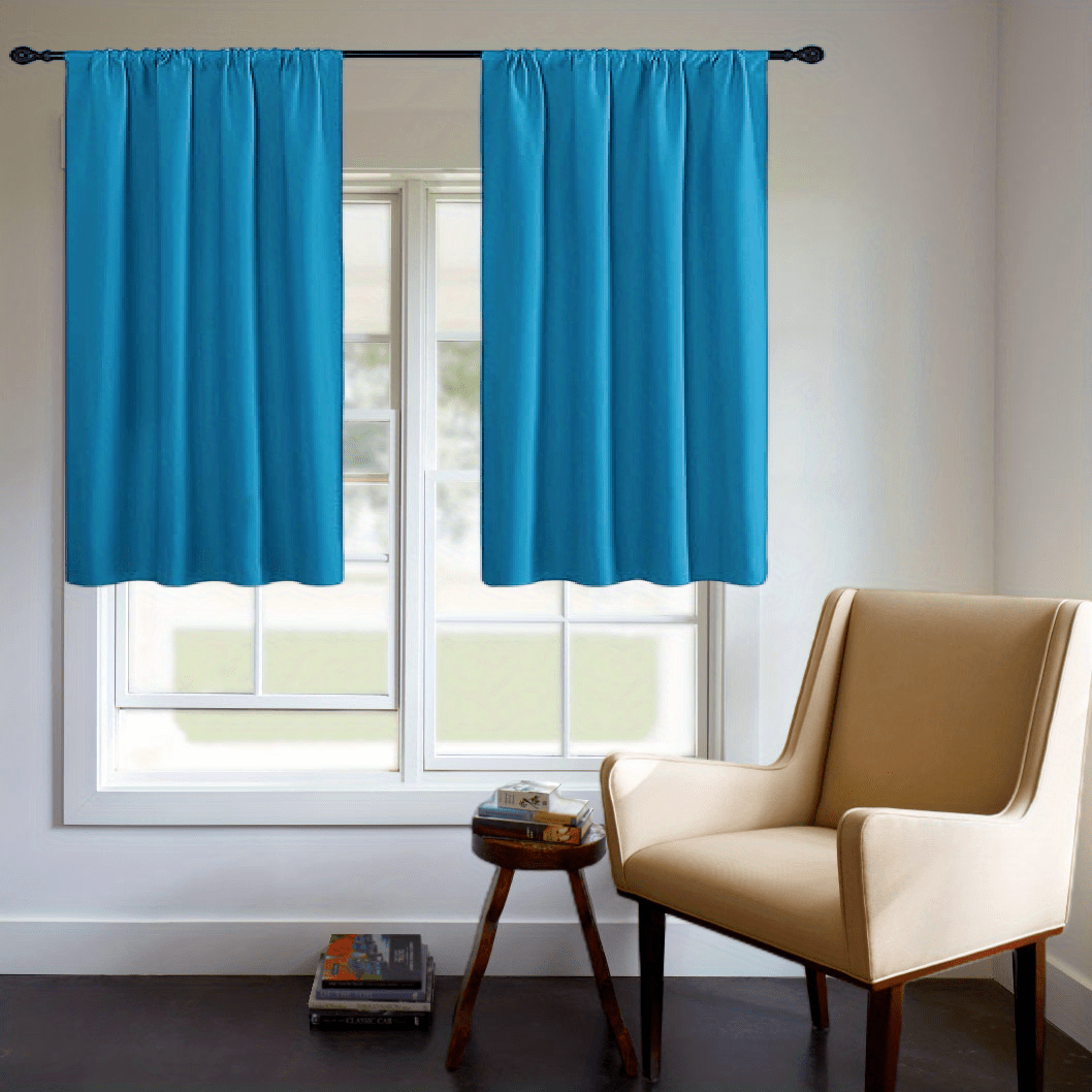 Blackout Curtain Panel Thick Rod Pocket Light Blocking Insulation Bedroom 200g