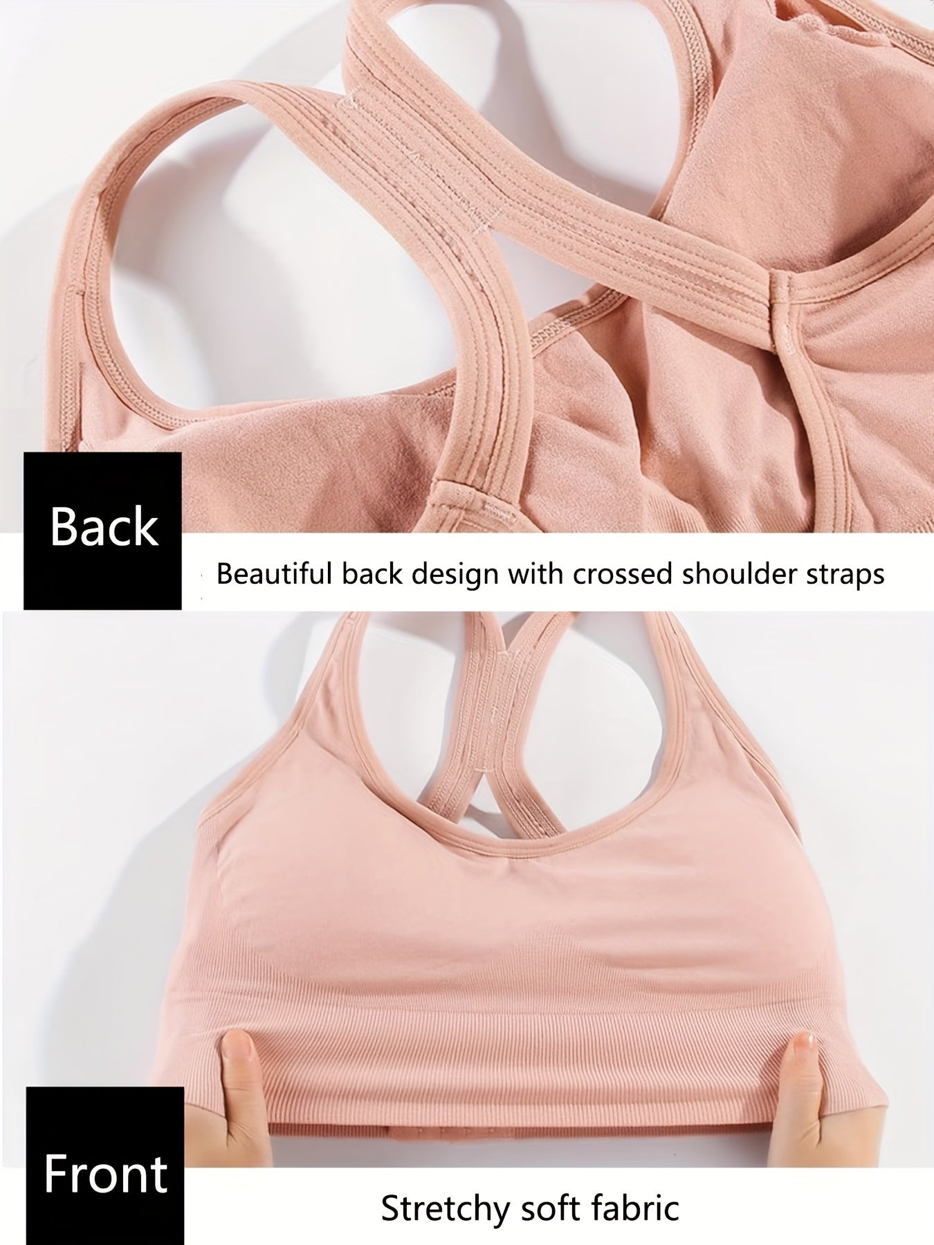 Women's Seamless Racerback Sports Bras Shockproof Comfortable for Workout and Yoga