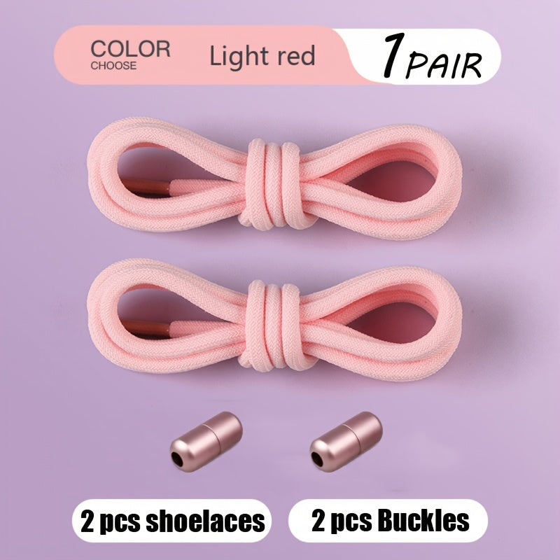 Teenagers Elastic Colorful Shoe Laces with Buckles and No Tie Needed (2 Pairs)