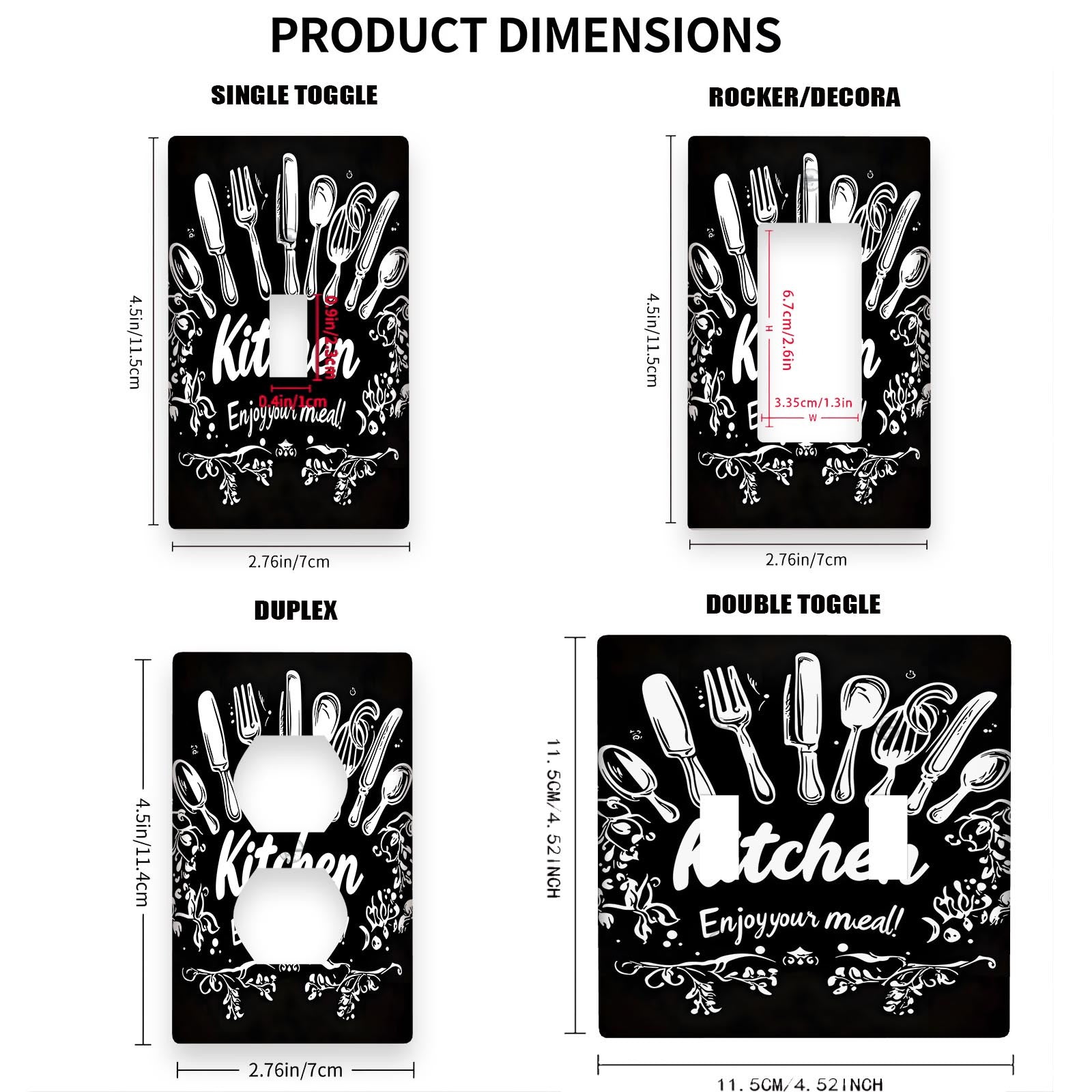 Cubierta decorativa para interruptor de pared con forma de cuchillo y tenedor, cubierta de plástico para enchufe, decoración para cocina, hogar y oficina