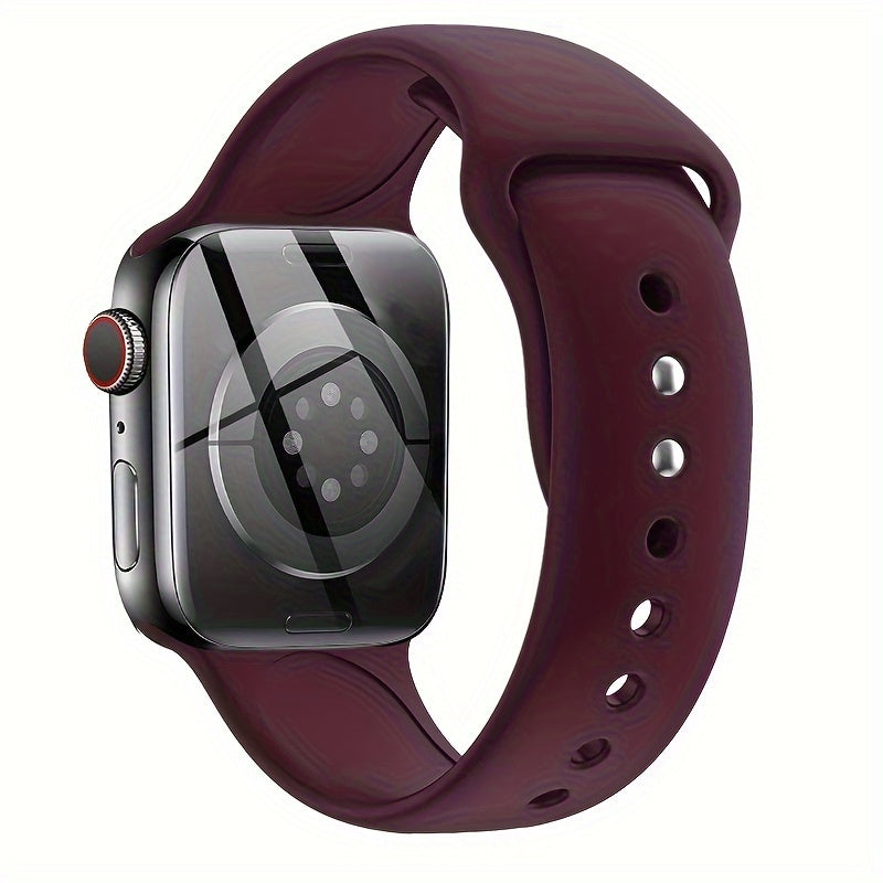 Silicone Sport Watch Band Compatible with Apple Watch Series 1-10 38mm 40mm 41mm 42mm 44mm 45mm 49mm Adjustable Fit