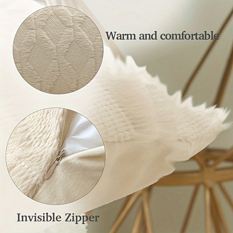 Yumshoq Diamond Quilted Throw Pillow Cover Birxil Rangi Zipper Yopilishi