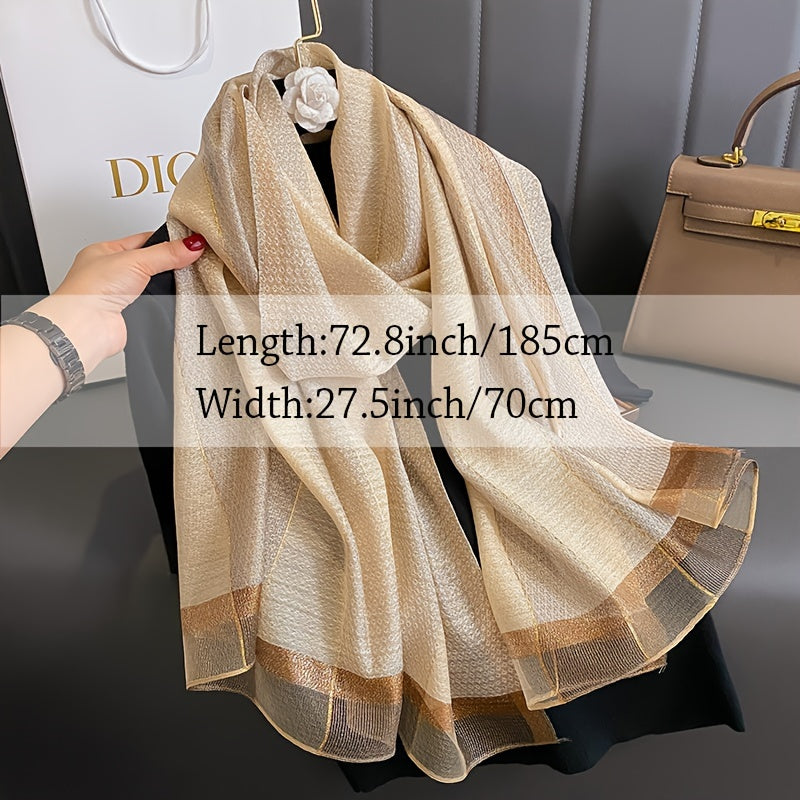 Women's Windproof Imitation Silk Shawl Eid Stylish Breathable Scarf