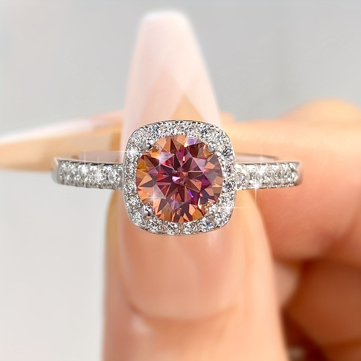 Sterling Silver Baguette Moissanite Ring for Women Wedding Engagement Anniversary