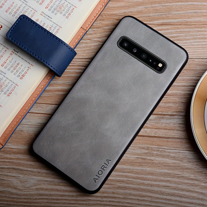 Faux Leather Phone Case for Samsung Galaxy S10 Plus S10e S10 Lite Full Protection Slim Cover