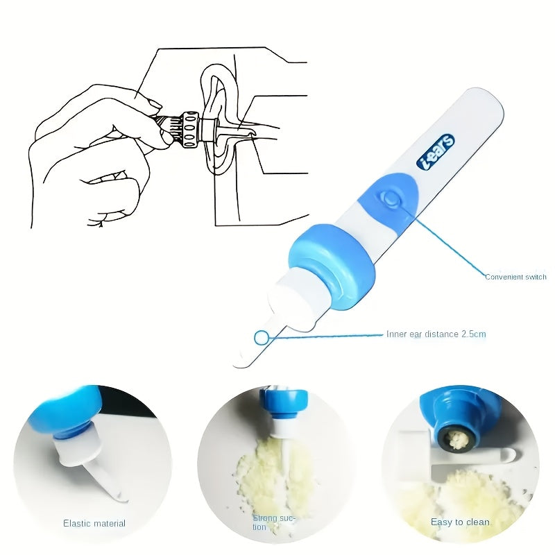 Electric Ear Cleaning Device Battery Powered Suction Tool for Ear Wax Removal