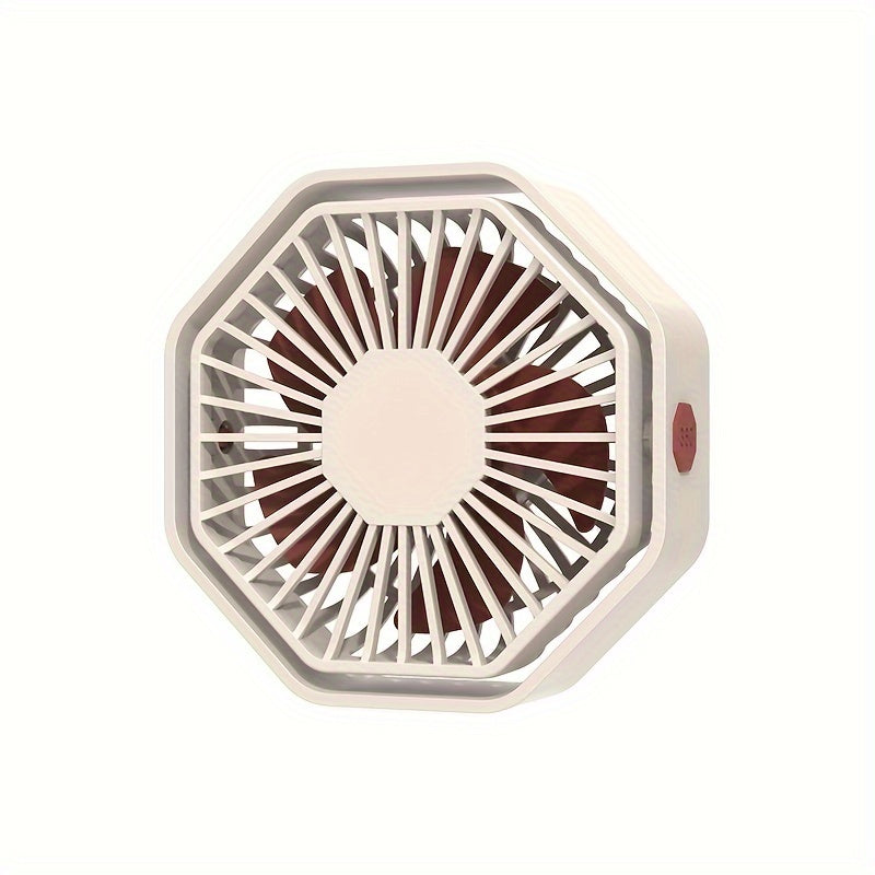2024 USB Hexagonal Fan Portable Desktop Fan with Adjustable Speed and Manual Rotation