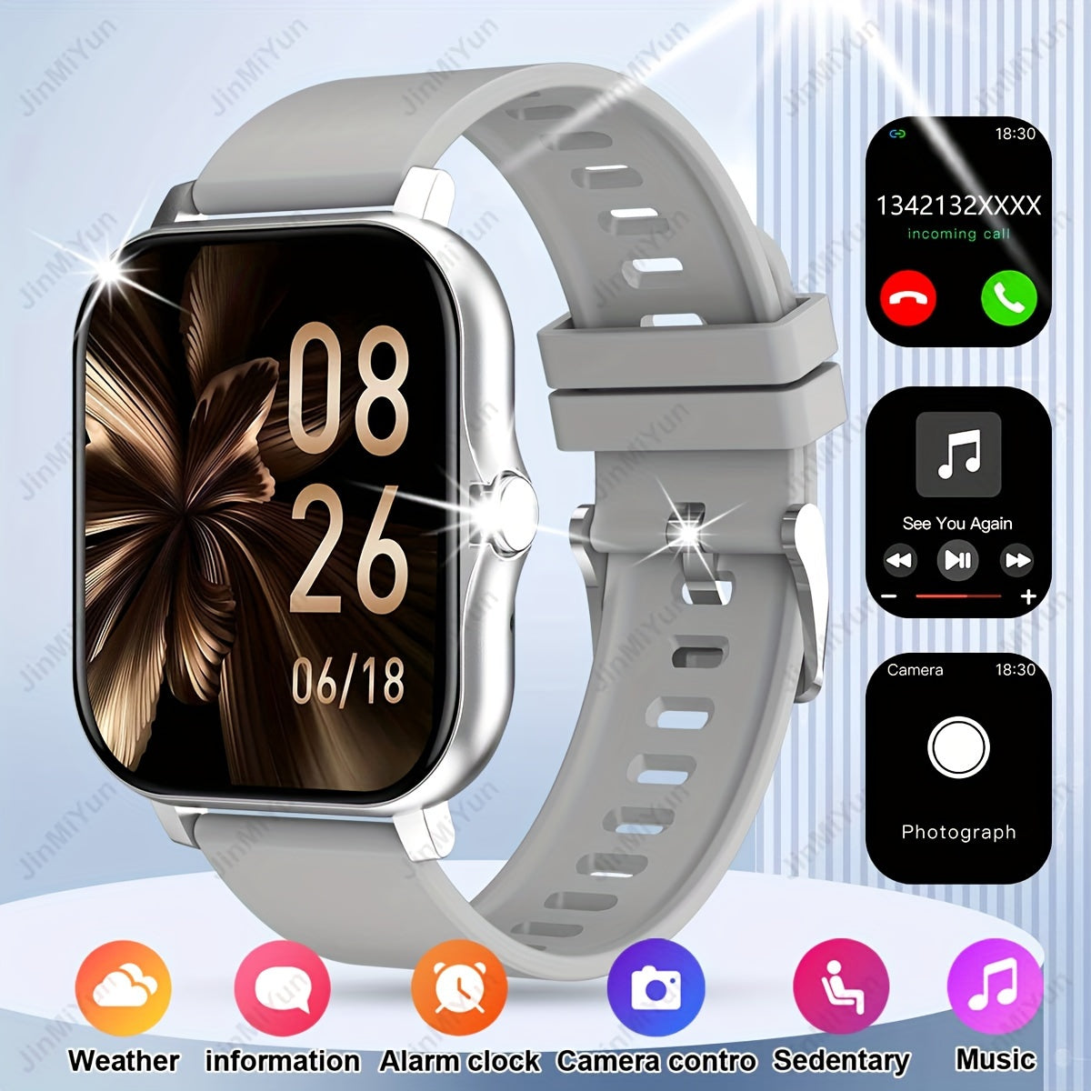 Full Screen Touch Sports Smartwatch for Men and Women with Wireless Call Reminder and Multiple Sport Modes