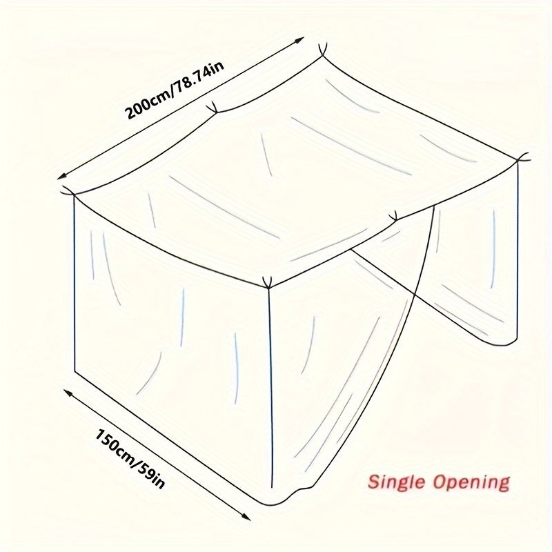 Cielo de cama de poliéster blanco con entrada individual, mosquitera para dormitorio y exteriores