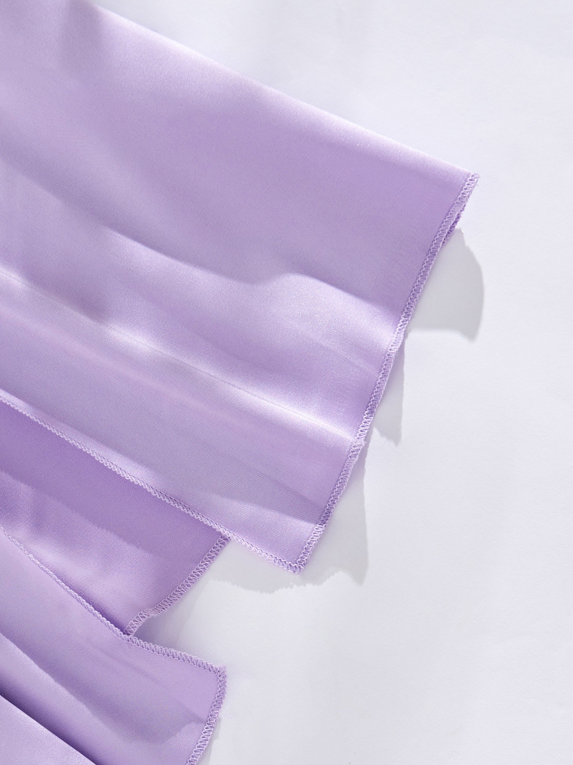 Plus Size Purple Satin Garter Skirt Lingerie Set with Thong