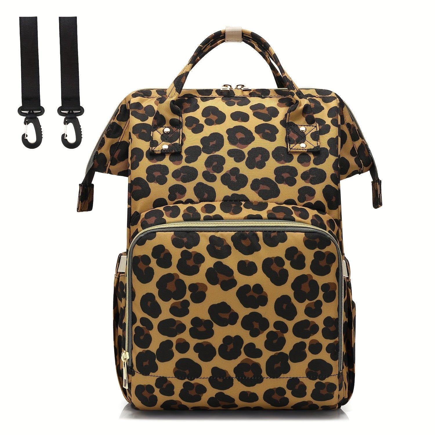 Diaper Bag Backpack with Stroller Hook for Parents Spacious Stylish Cow and Leopard Print
