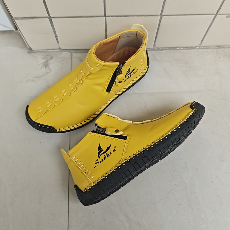 Women's Ankle Boots Breathable Microfiber Flat Heel All-Season Yellow