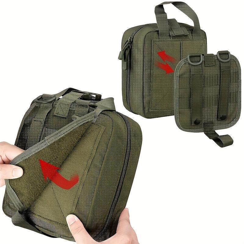 Tactical First Aid Kit with Quick-Release EMT Pouch MOLLE System Nylon Bag Green