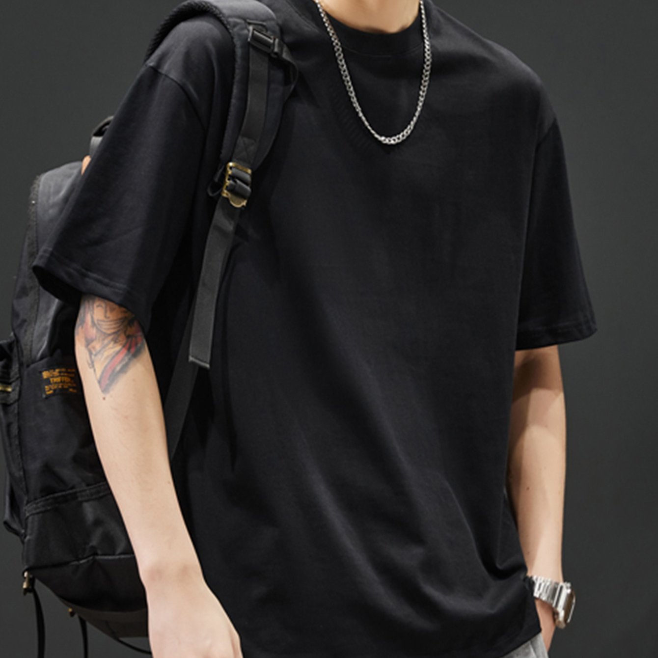 Camiseta de algodón de corte holgado para hombre, manga corta, casual, verano, al aire libre