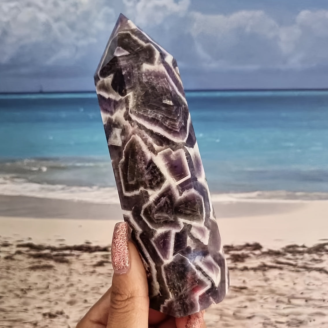 Amethyst Kristalli Obelisk Qalam Uchi Minerali Namuna Sogʻishtirish va Dekor uchun