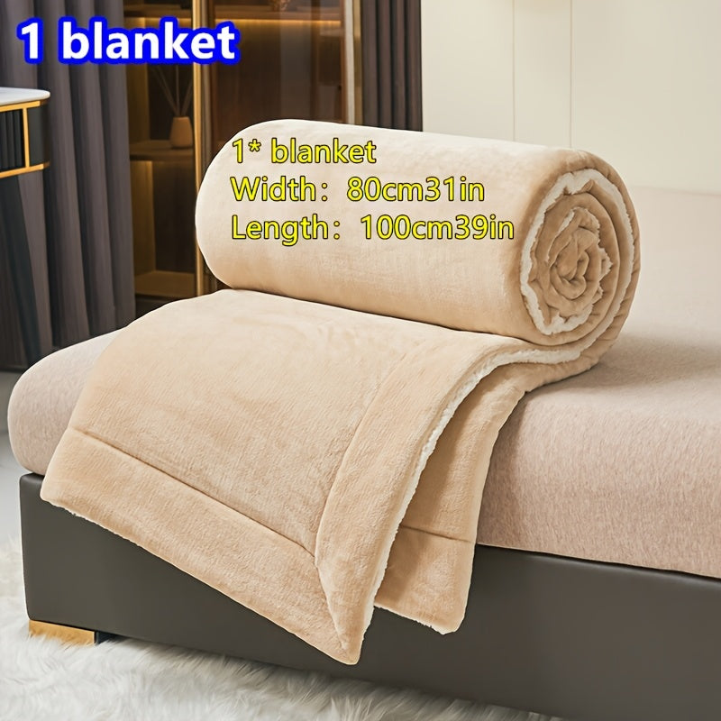 Green Velvet Blanket Small Throw 100% Polyester Woven Plush Fleece All Seasons