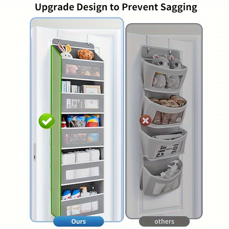 Door Hanging Storage Organizer with 5 Shelves and Pockets for Bedroom Bathroom Pantry