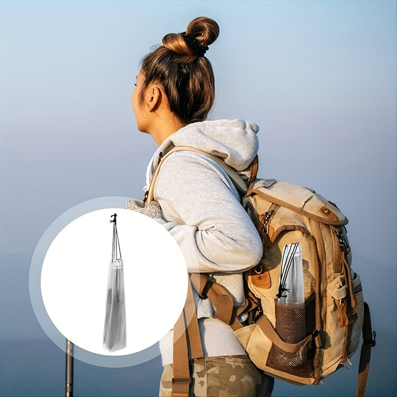 Uniseks suv o'tkazmaydigan mat va shaffof soyabon saqlash sumkasi, tortish uchun ip bilan