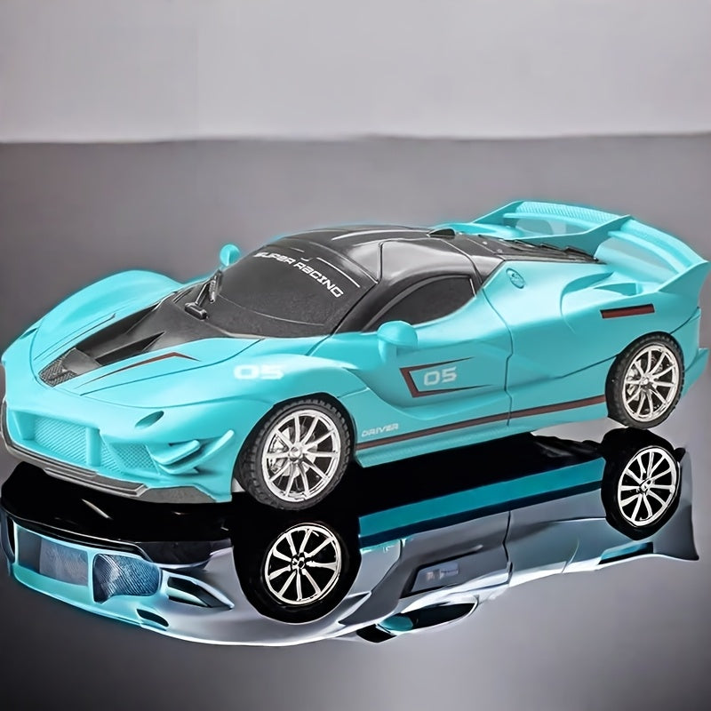 High-Speed RC Drift Car with LED Lights in Red Blue or Black for Kids 3+