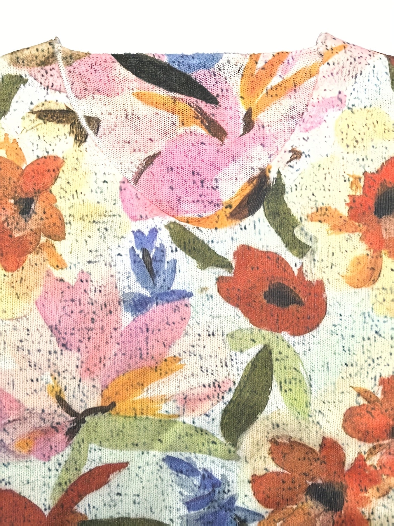 Suéter de punto ligero con escote en V y estampado floral para mujer, ideal para primavera y otoño