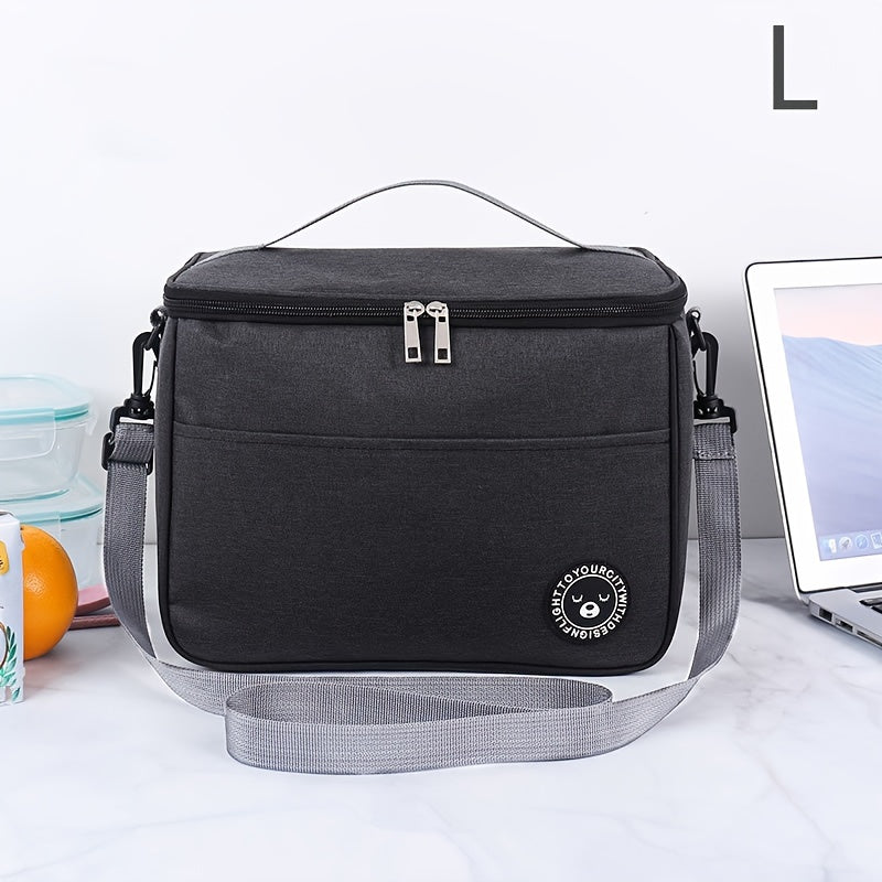 Large Capacity Portable Lunch Bag Cationic Oxford Cloth Thermal Bento for School and Kitchen