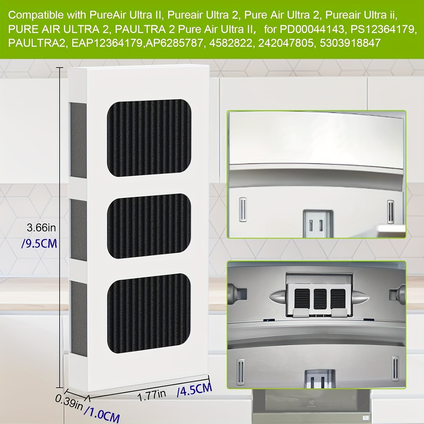 6-Pack Refrigerator Air Filter Replacement for Frigidaire and Electrolux Ultra II