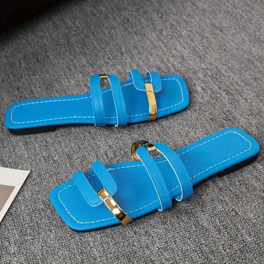 Women's Summer Slip-On Sandals Casual Open Toe Flat Shoes