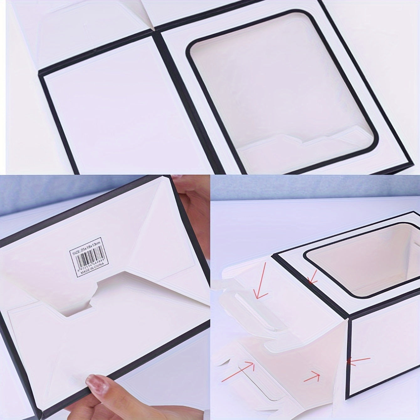 2 Cake Boxes with Clear Windows for Baked Goods Pastries and Party Favors