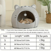 Breathable Polyester Cat Bed with Cushion for Small to Large Cats Classic Style