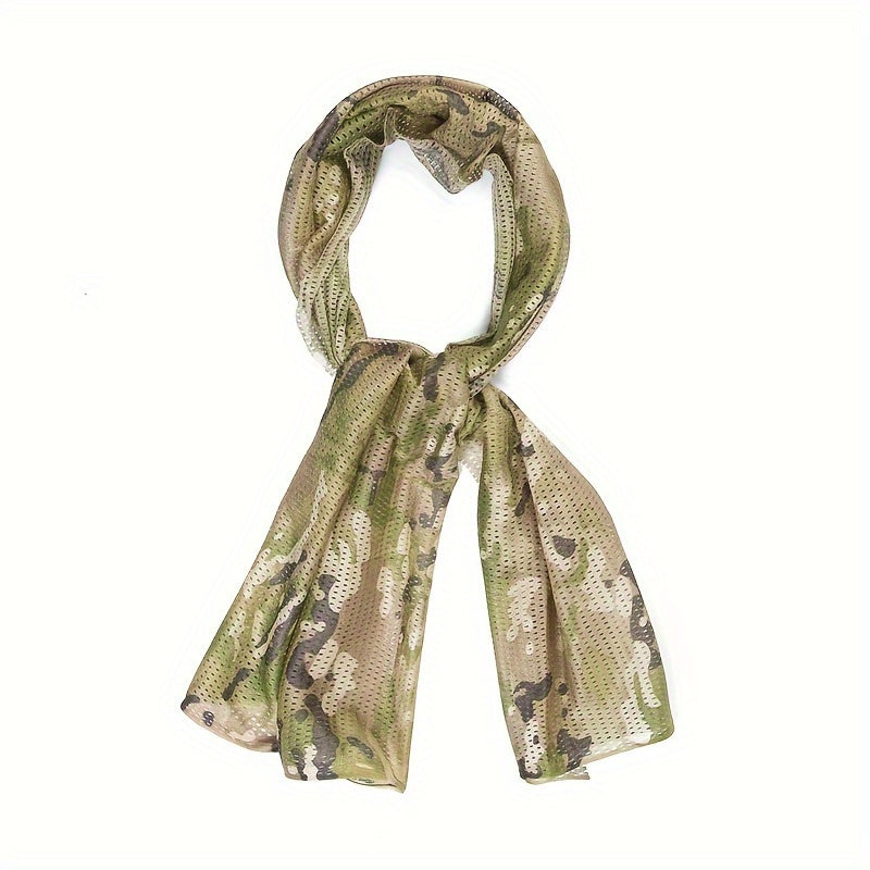 Pañuelo de cuello unisex con estampado de camuflaje, pequeño, cuadrado, ligero y transpirable para uso al aire libre