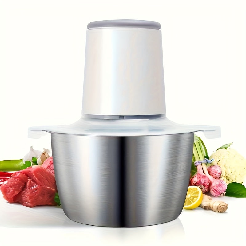 Elektr oziq-ovqat maydalagichi 8 stakan, 2L sig‘im, 148W, zanglamaydigan po‘lat buloqlar, USB bilan qayta zaryadlanadigan