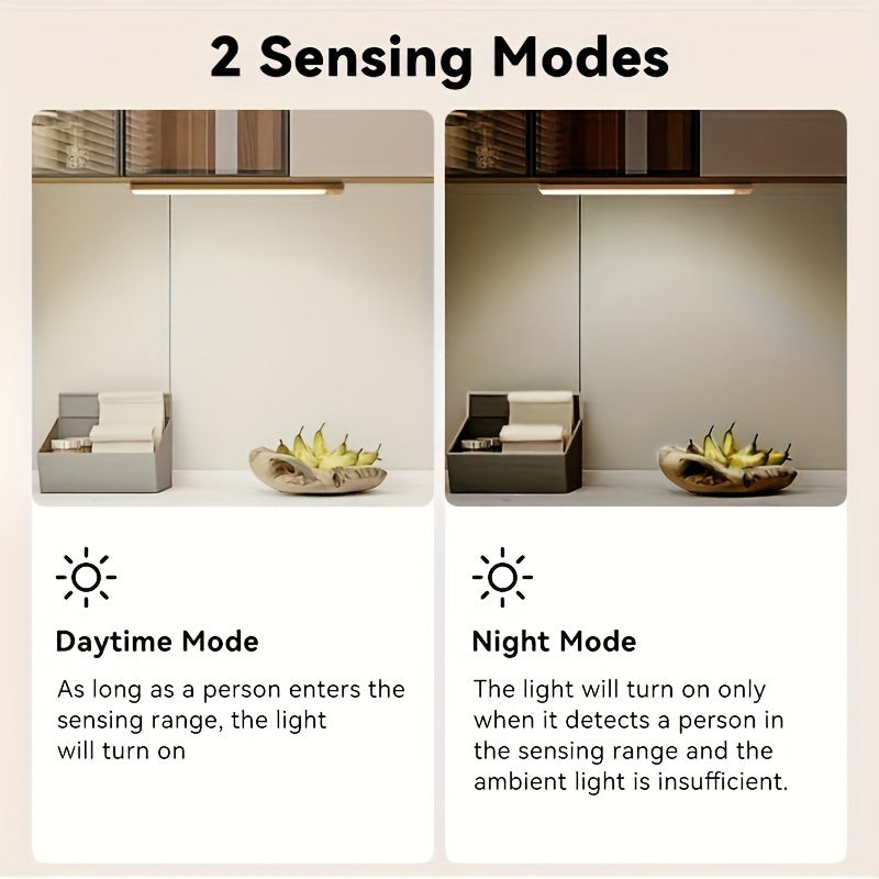 2 Ta'kidlanadigan Ostki Shkaf Yoritgichlari, Harakat Sensoriga ega, 3 Ta Rang Harorati, Magnit O'chirish funksiyasi, Shkaf va Oshxona Yoritgichi uchun mukammal. Shuningdek, Poydevor va Ombor uchun Simsiz Stolda Yoritgich sifatida ham foydalanish mumkin.