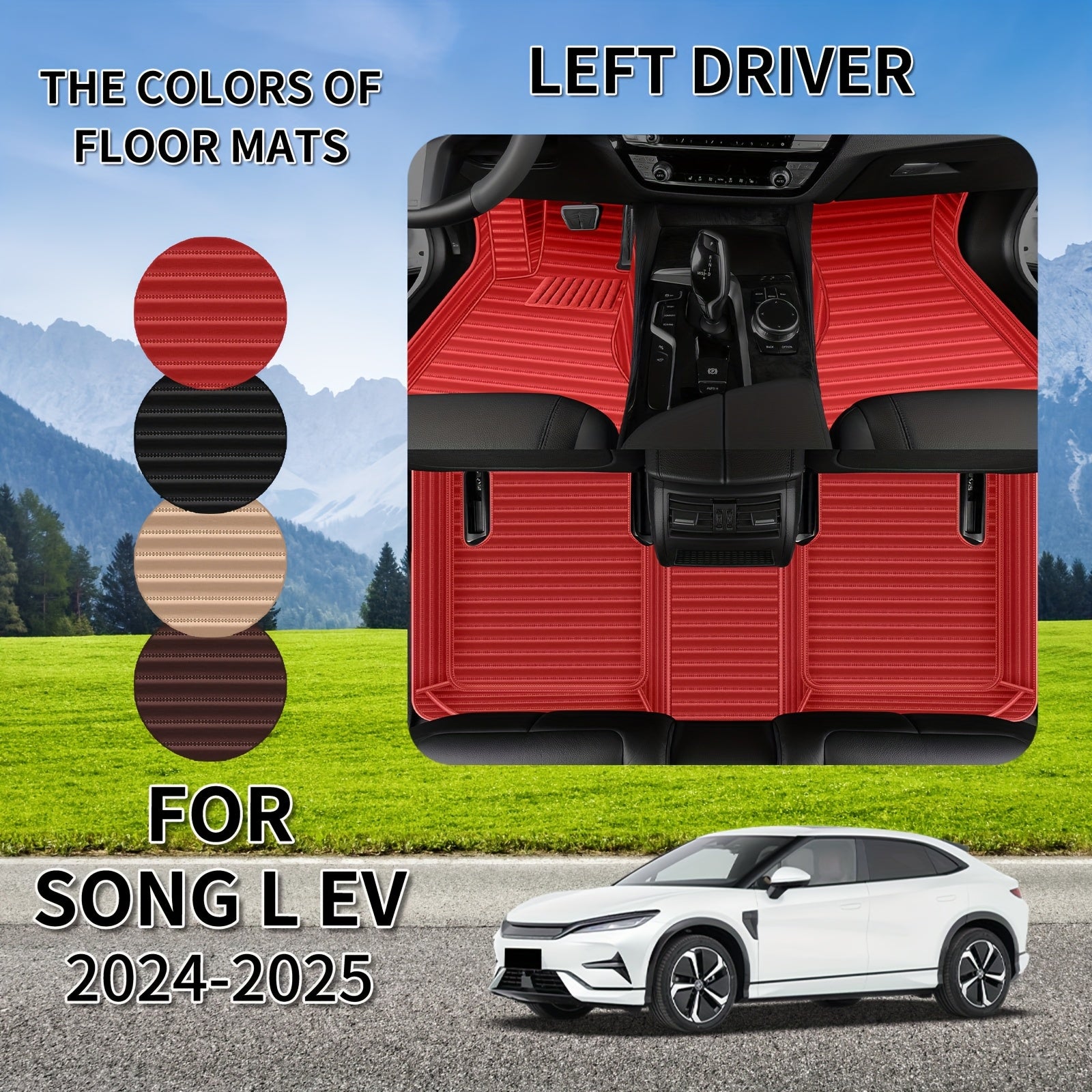 Car Floor Mats Waterproof Weatherproof Full Set for Sedan Car Carpet Luxury