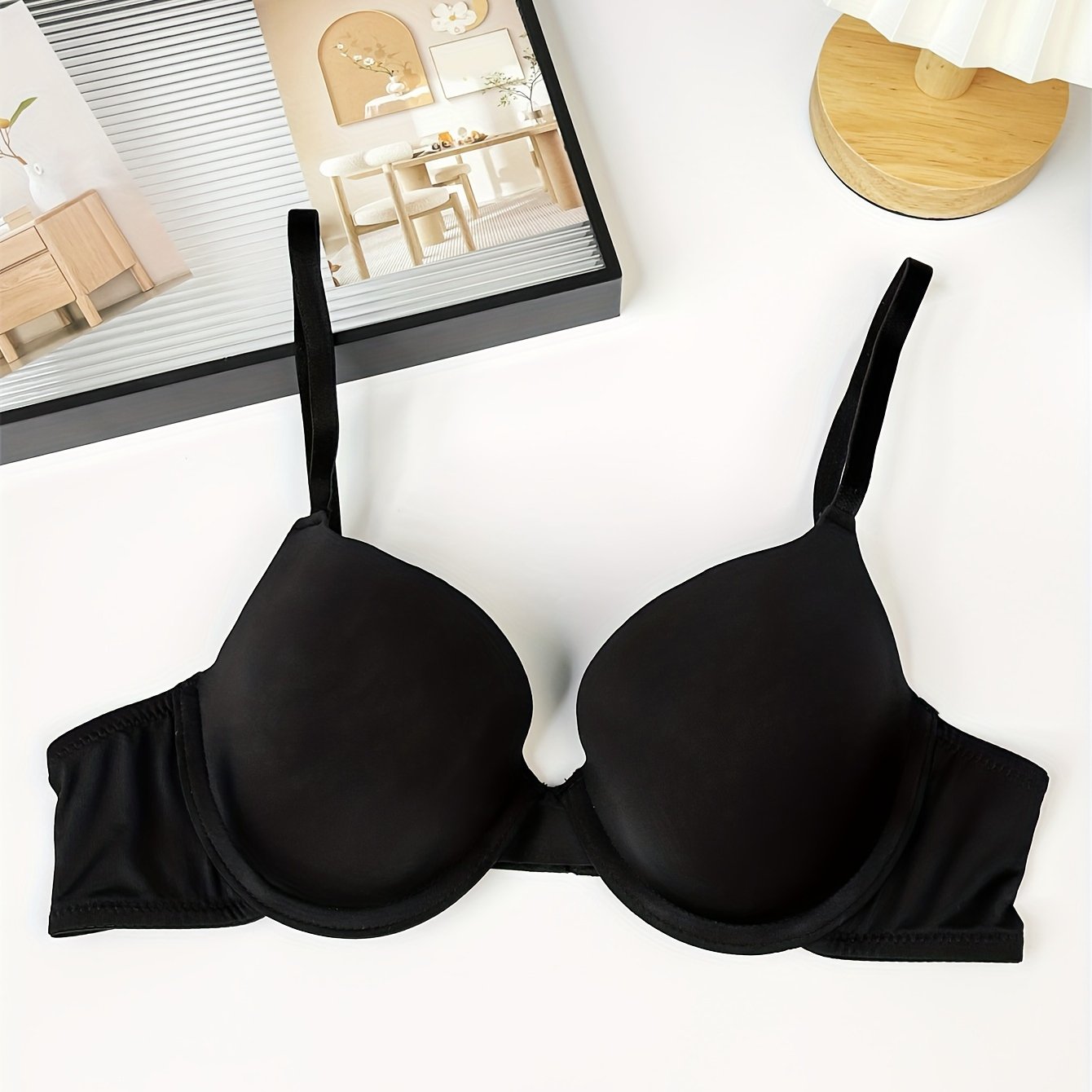 Women’s Seamless Underwire Push Up Bra with Cross Straps and Comfortable Fit