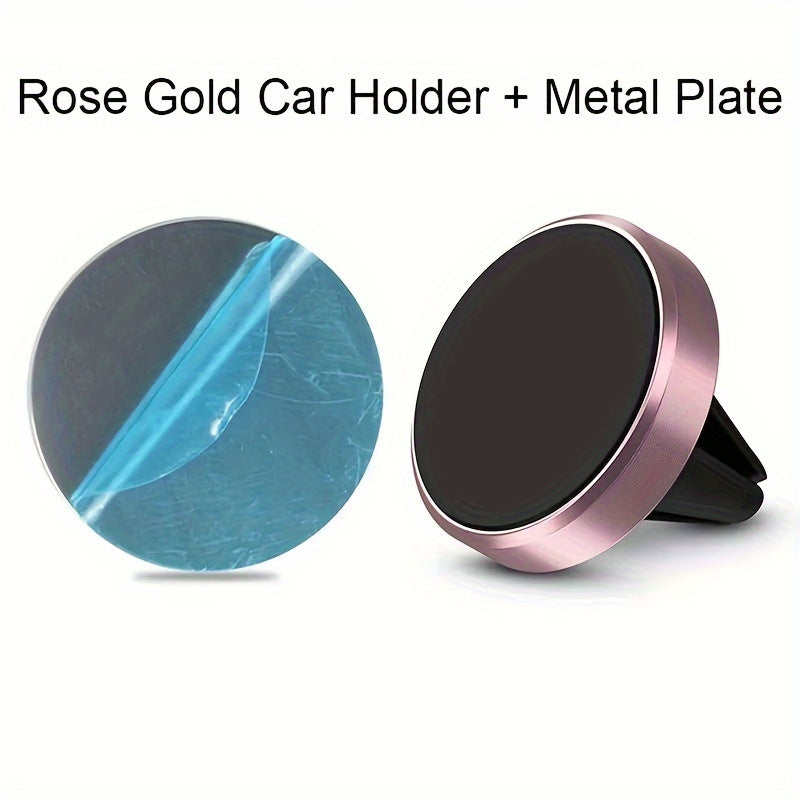 Car Phone Mount Aluminum Alloy Magnetic Holder for Dashboard and Air Vent