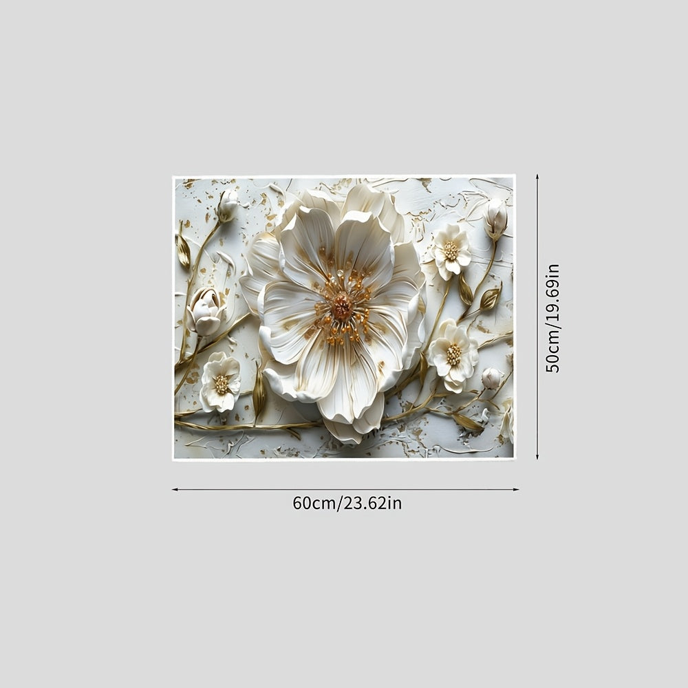 Flower Print Washing Machine Dust Cover Mat Non-Electric 50x60 cm Laundry Kitchen