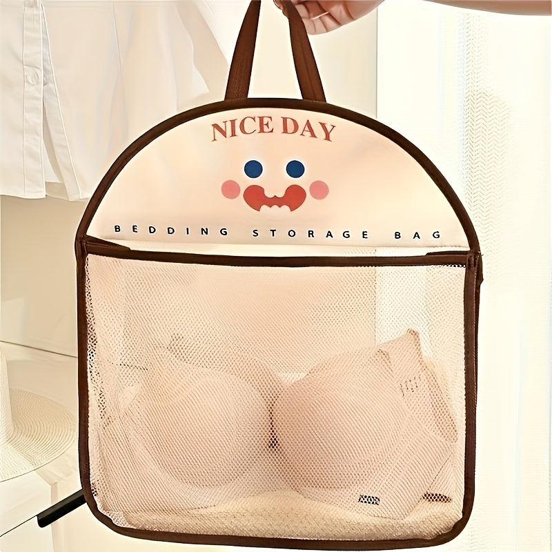 Nafas oladigan tarmoq saqlash sumkasi ichki kiyimlar va paypoq uchun, devorga o'rnatiladigan kir yuvish tashkilotchisi